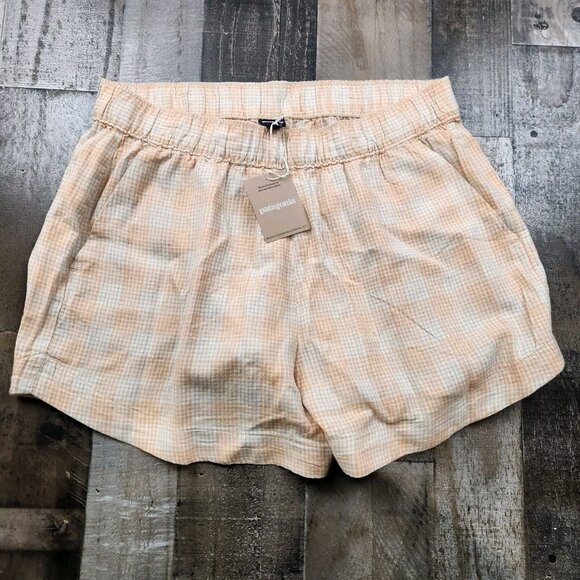 Patagonia Pants - Womens Patagonia size M Medium Garden Island Shorts 3 1/2" Plaid Hemp Baggies